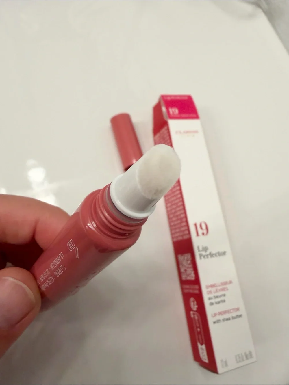 Clarins Lip Perfector #19 Intense Smoky Rose (Full Size, 12mL/0.35oz) NWT